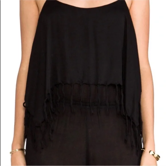 INDAH Black Fringe Jumpsuit - Picture 3 of 5